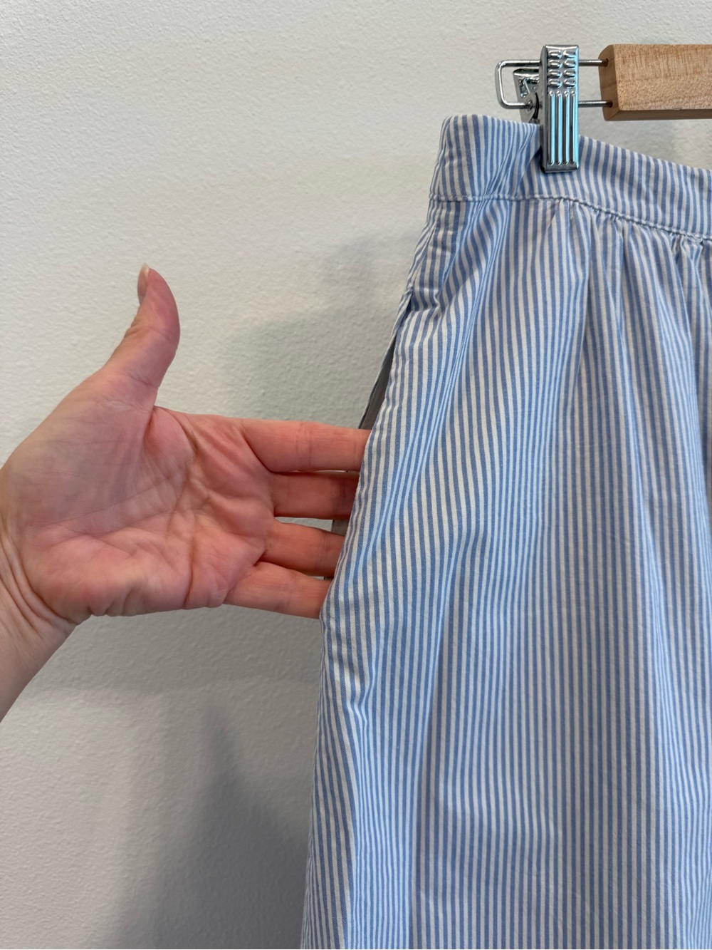 Boden Haidee Embroidered Cotton Light Blue  Striped A-Line Skirt Preppy Feminine - Picture 4 of 6
